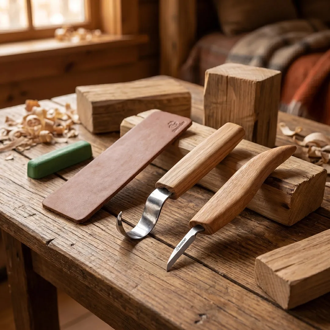 BeaverCraft S02 ske-sæt 2 dele detalje 20°