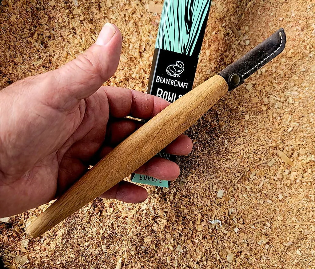 BeaverCraft skekniv kroget langt skaft højrehånd