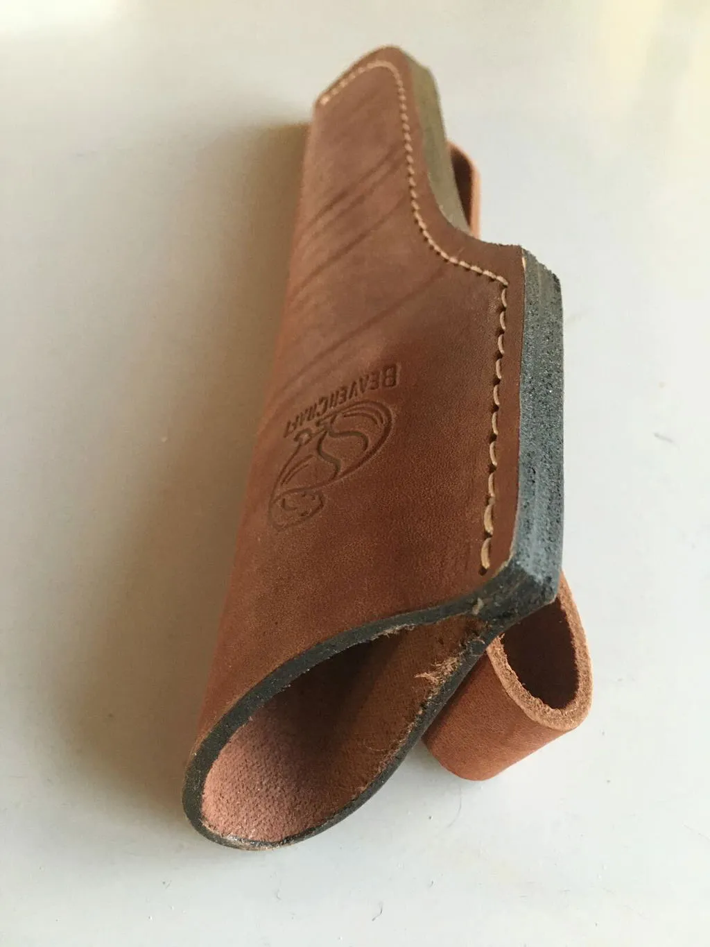 BeaverCraft Glacier bushcraftkniv carbonstål læderskede