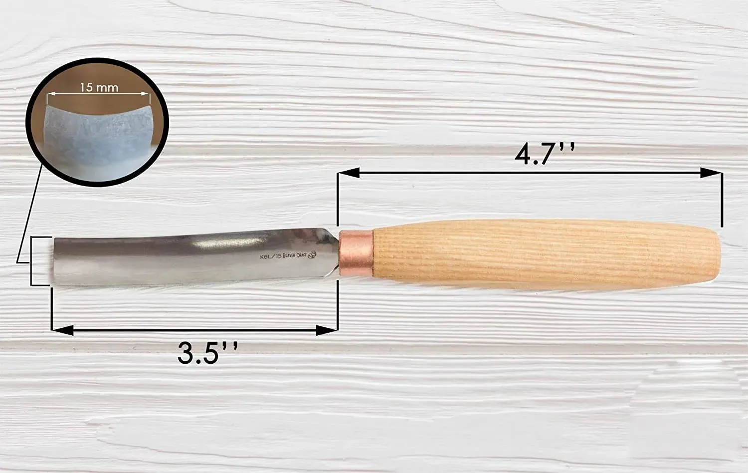 BeaverCraft huljern svung 6 15mm kompakt langt bøjet